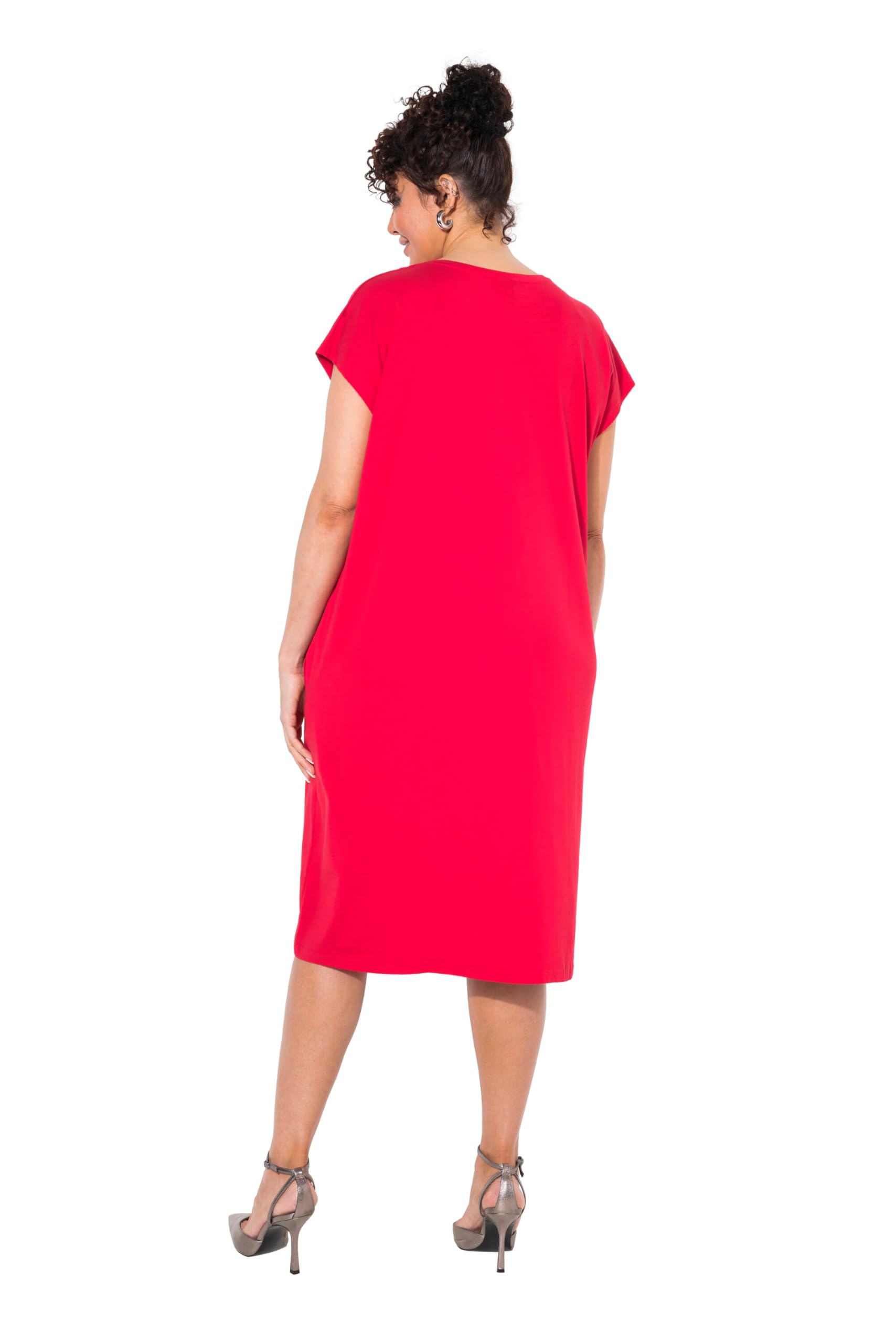 Ulla Popken Jerseykleid, Hotfix Detail Am Ausschnitt Abito in Jersey, Dettaglio Hotfix sulla Scollatura Donna