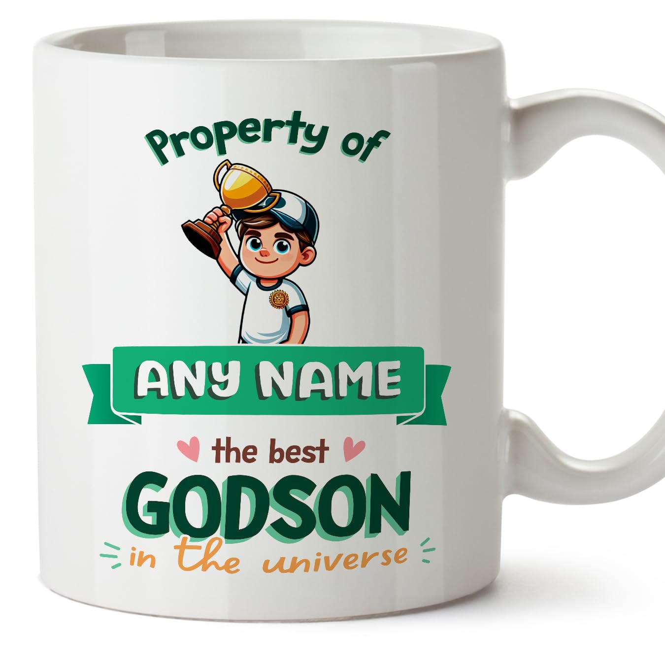 MUGFFINS Godson Mug - in English - Property of - Funny Gift - Ceramic 11oz Mug