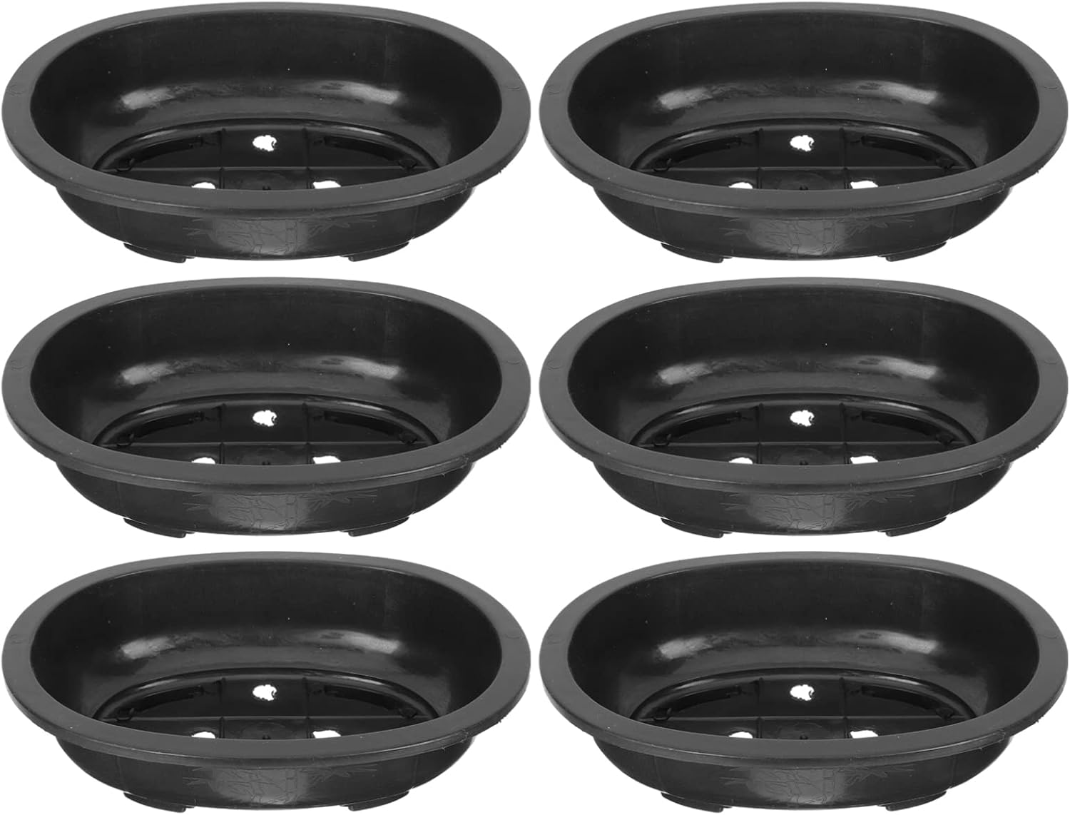 DOITOOL 6pcs Plastic Succulent Pots Oval Cactus Planter Pot Flower Nursery Transplanting Planter with Drainage Holes for Garden Home Balcony Decor