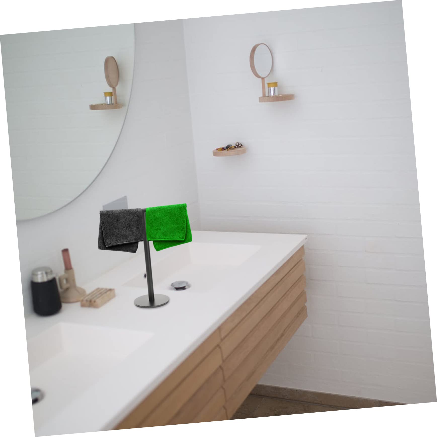 Genérico ToalleroSoporte Vertical Soporte para Toallas de encimera en Forma de T Soporte para Perchas Soporte para Toallas de Mano Diadema Joyería Acero Inoxidable