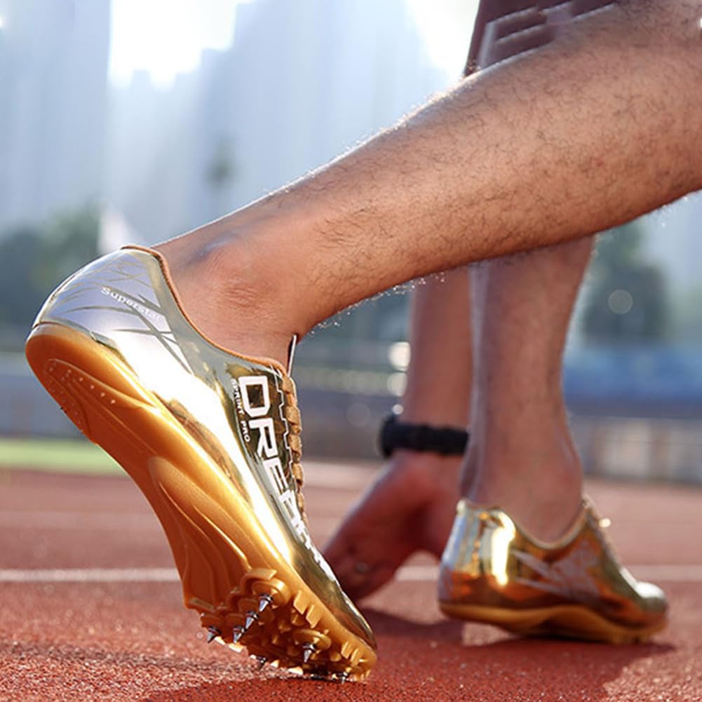 Zapatillas de Atletismo Hombre con 7 Clavos, Zapatos De Carreras Transpirable Antideslizante, Zapatos Salto Largo Training