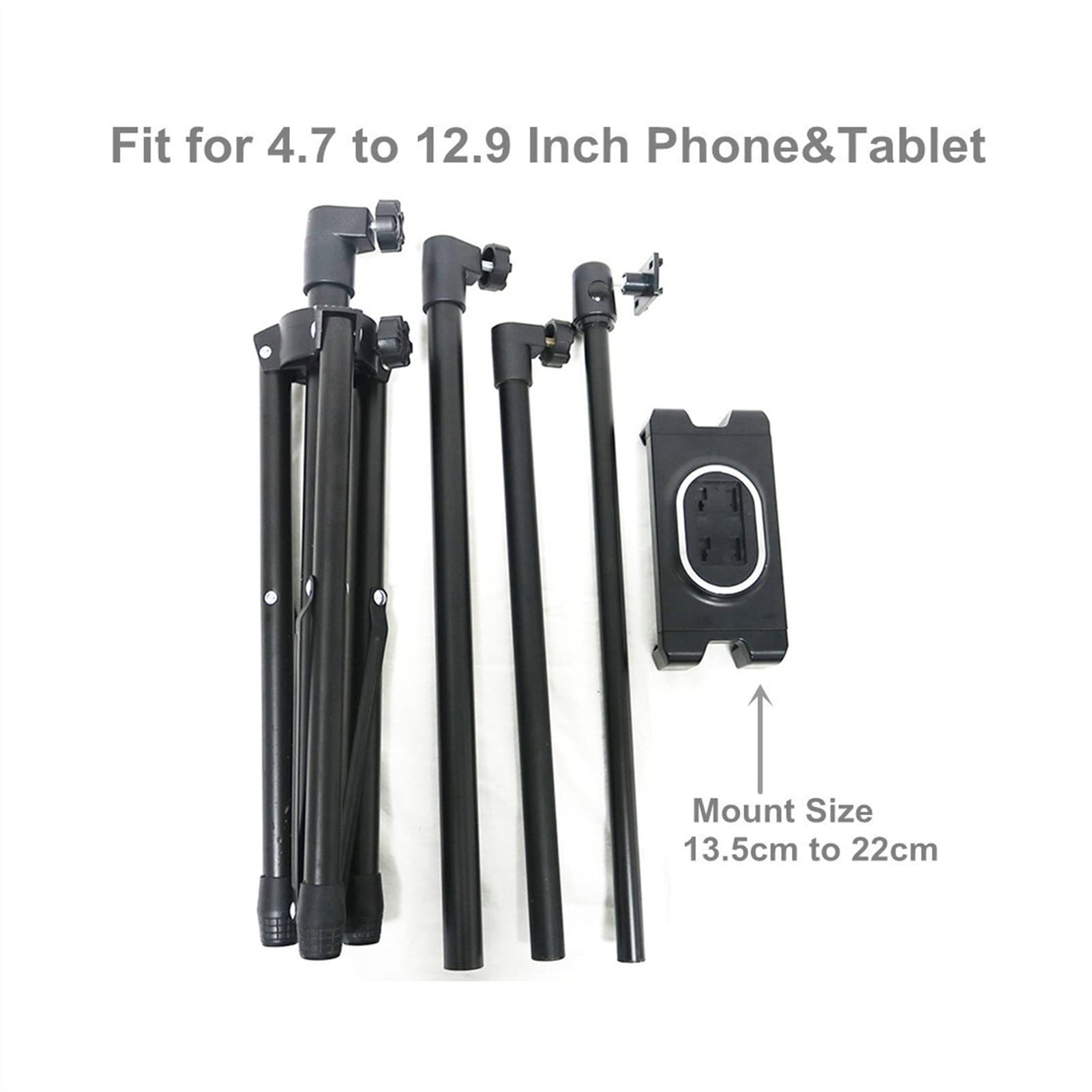 Support Tablette Support de tablette debout au sol, support de trépied de tablette réglable en hauteur, support universel de tablette de tablette pliable for la plupart des smartphones et tablettes Su