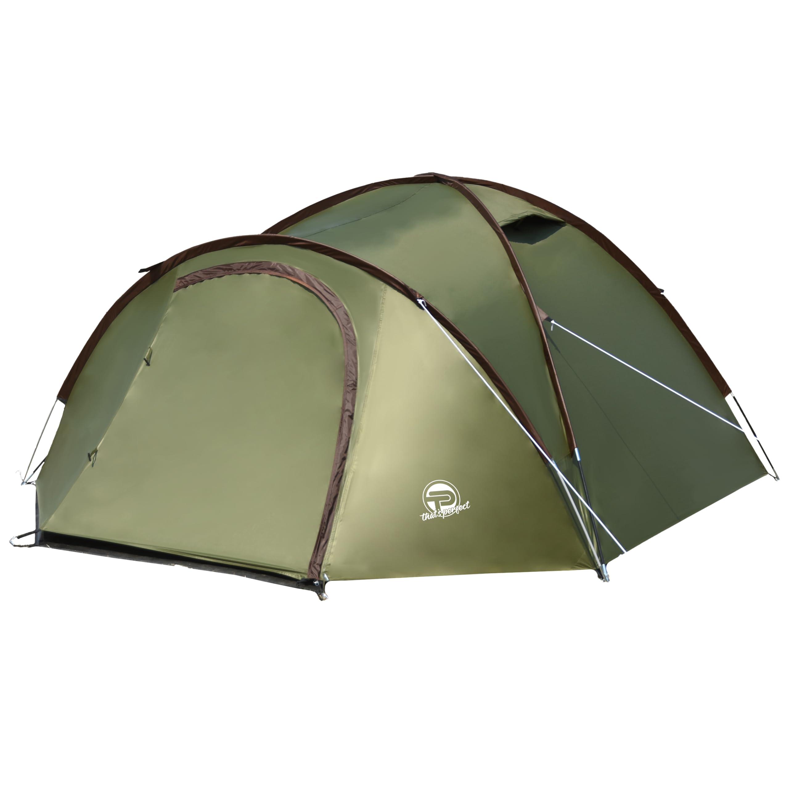 Tienda de campaña 3-4 Personas, Doble Pared, Ligera e Impermeable; Interior Oscuro, mosquitera, Cuerdas Fluorescentes, piquetas reforzadas, vestíbulo con Lona y Bolsa de Transporte
