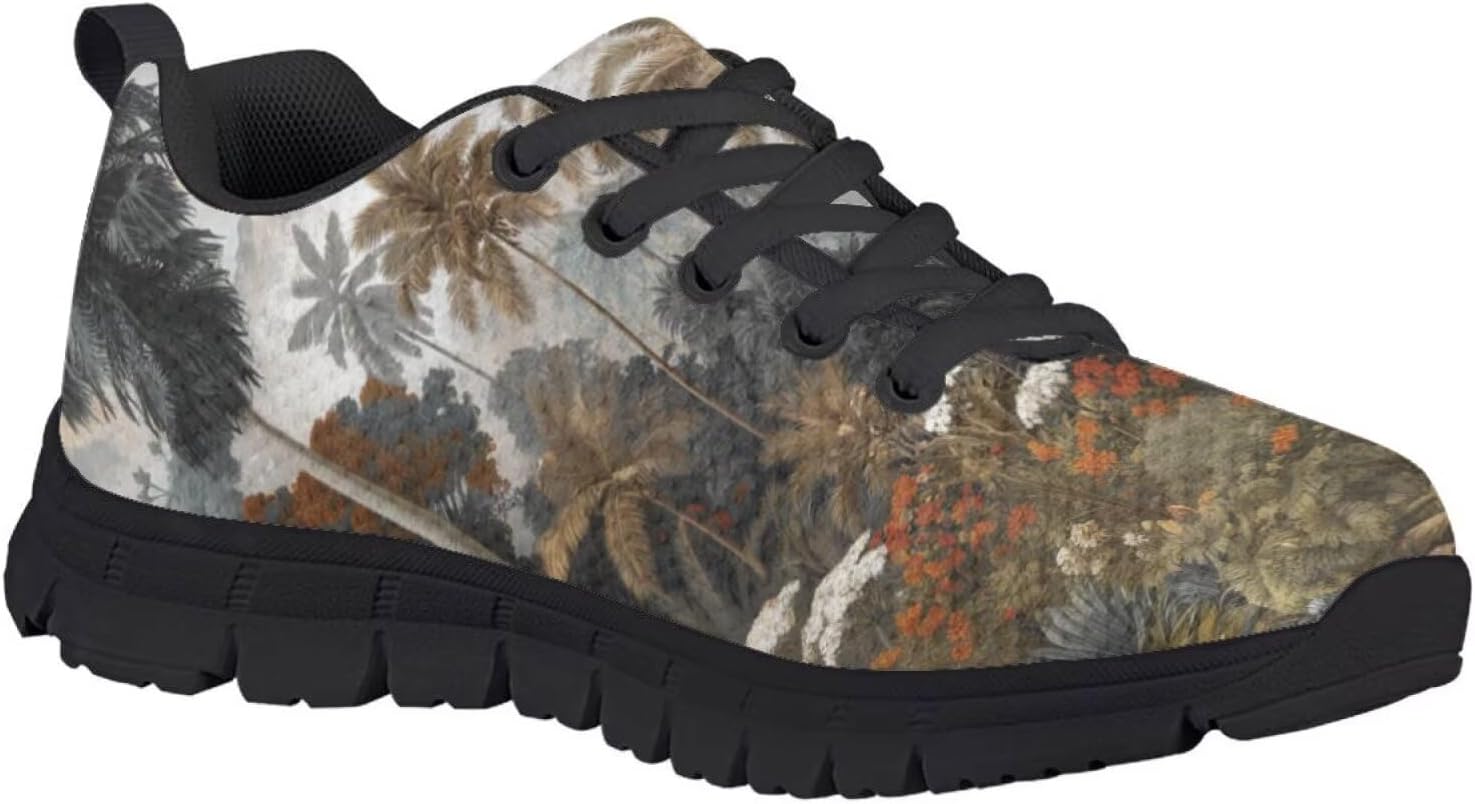 Funnydude Cool Print Boys Running Shoes Size 10.5-7 Kids Lightweight Breathable Sneakers Lace up Shoes