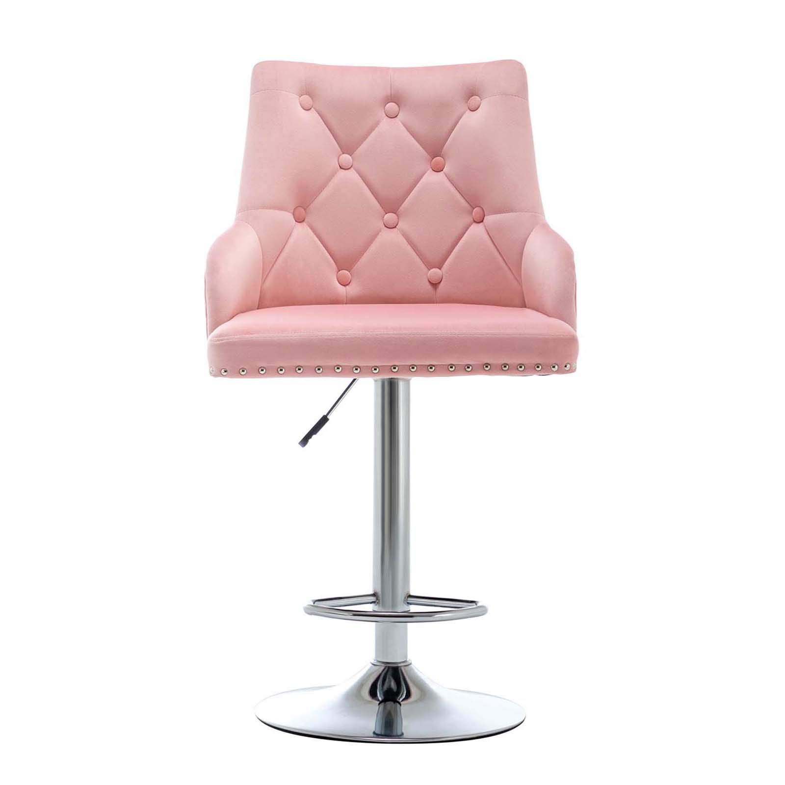 Buy Zoyo Pink Single Velvet Breakfast Bar Stools for Kitchen Counter