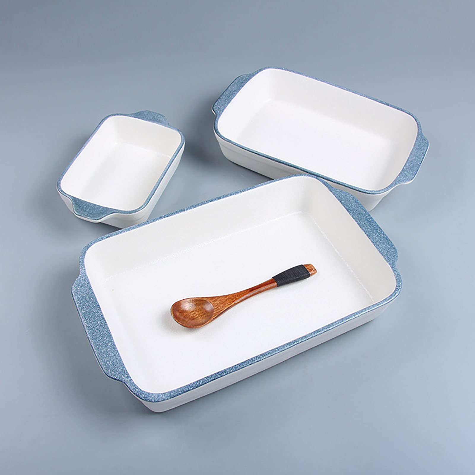 Prostokątne naczynia do pieczenia, duże, głębokie, ceramiczne patelnie do lasagne, bezpieczne w piekarniku, do gotowania, pieczenia, serwowania