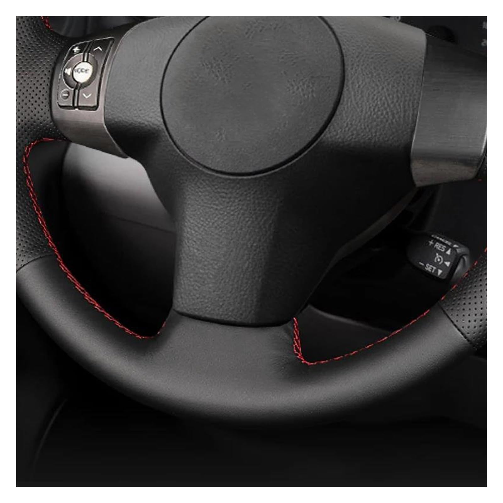 Lenkradabdeckung Handgefertigtes Auto-Lenkrad Für Toyota Für Rav4 2009–2012 Jahre, Schutzhülle, Atmungsaktive Lenkabdeckungen Lenkrad Bezug Auto(Black)