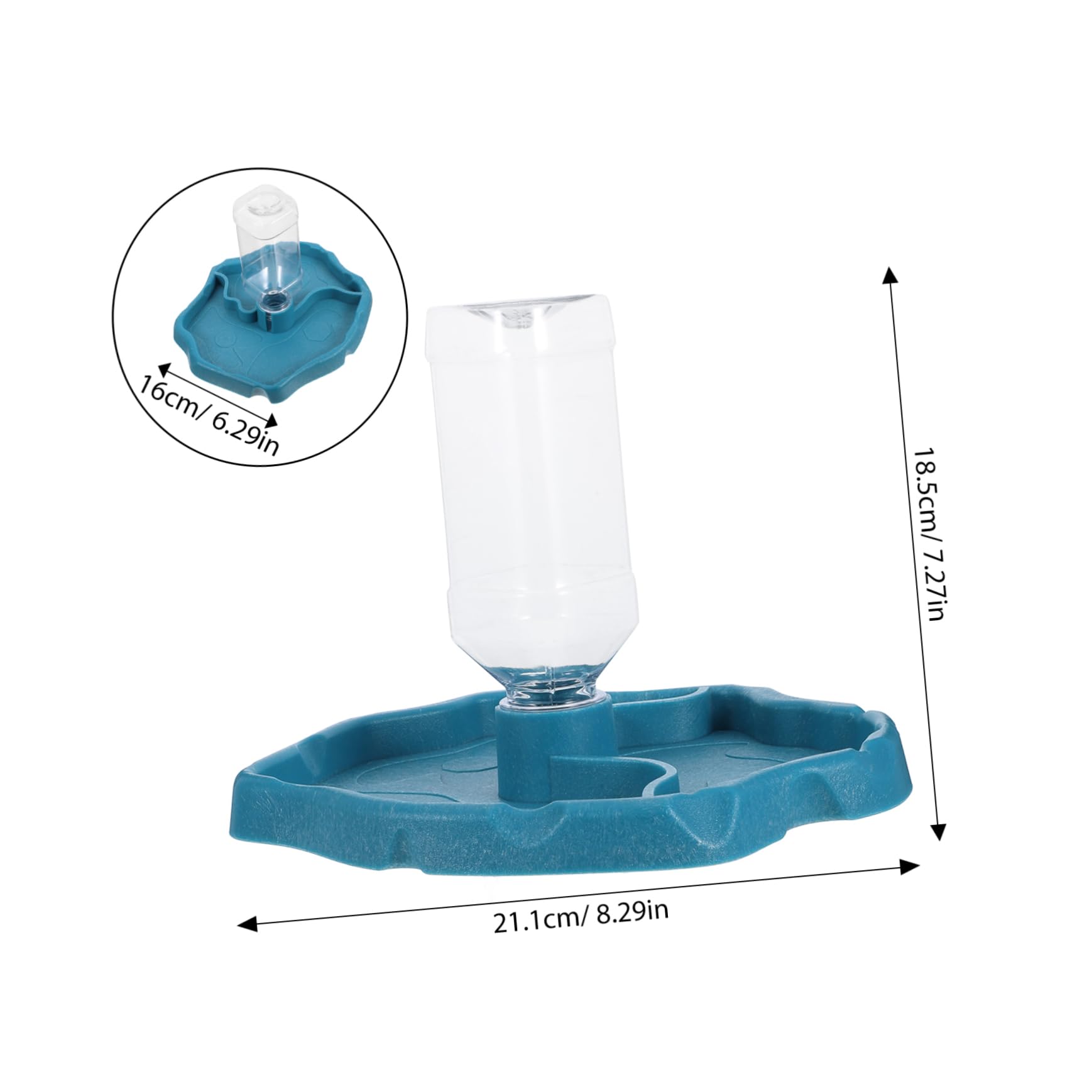 BESPORTBLE Small Reptile Water Dish Automatic Turtle Feeder Rabbit Food Water Bowl Set