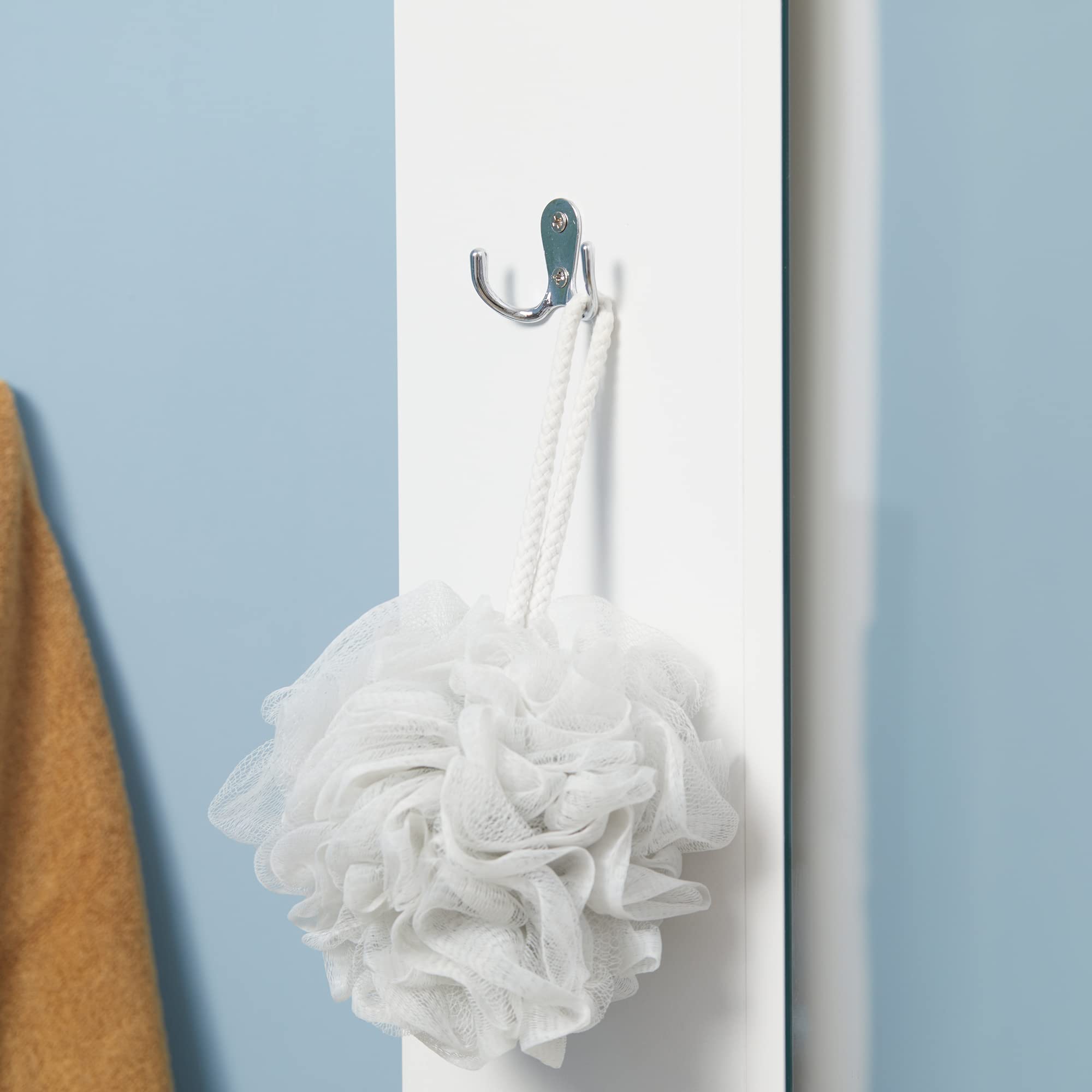 kleankin Mobiletto bagno girevole Mobiletto bagno con specchio - 6 ripiani - 36 x 36 x 171 cm bianco