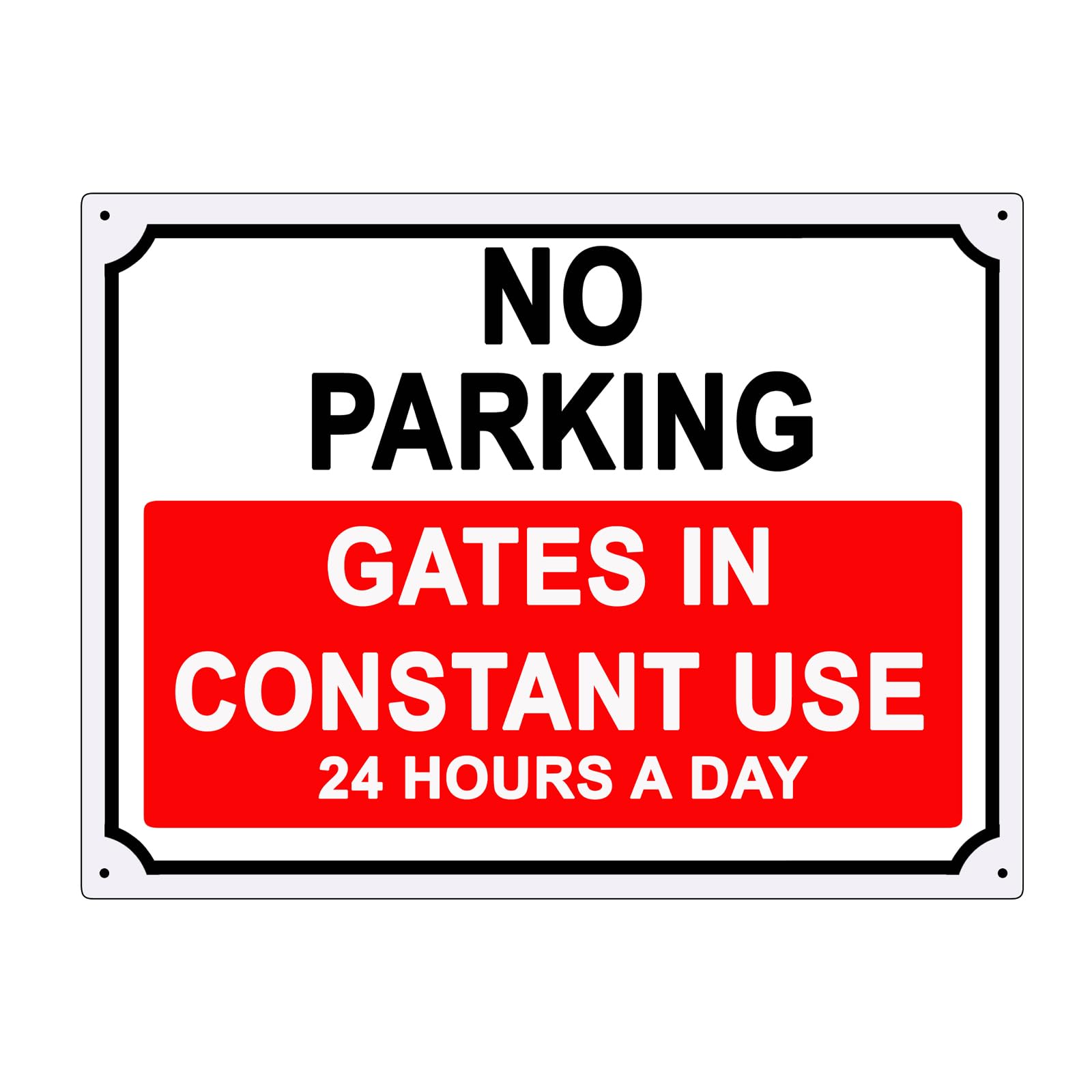 No Parking Gates In Constant Use, Sign. Tough, Durable and Rust Proof Weatherproof Tin Sign/Plaque (A4)