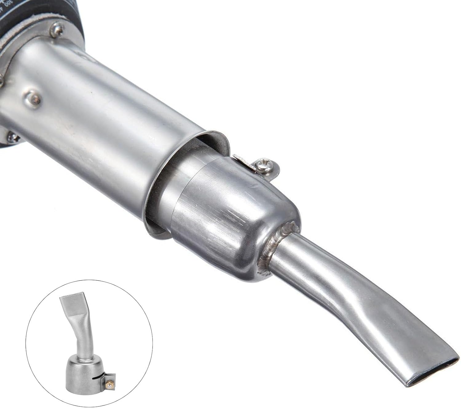 3Pcs Stainless Steel Hot Air Gun Welding Nozzles, 20MM 90 120 Degree Flat Wide Mouth Tubular Welding Gun Nozzle Tips for Diameter 32mm Welding Heat Gun, for Welding PP PVC Plastic Sheet