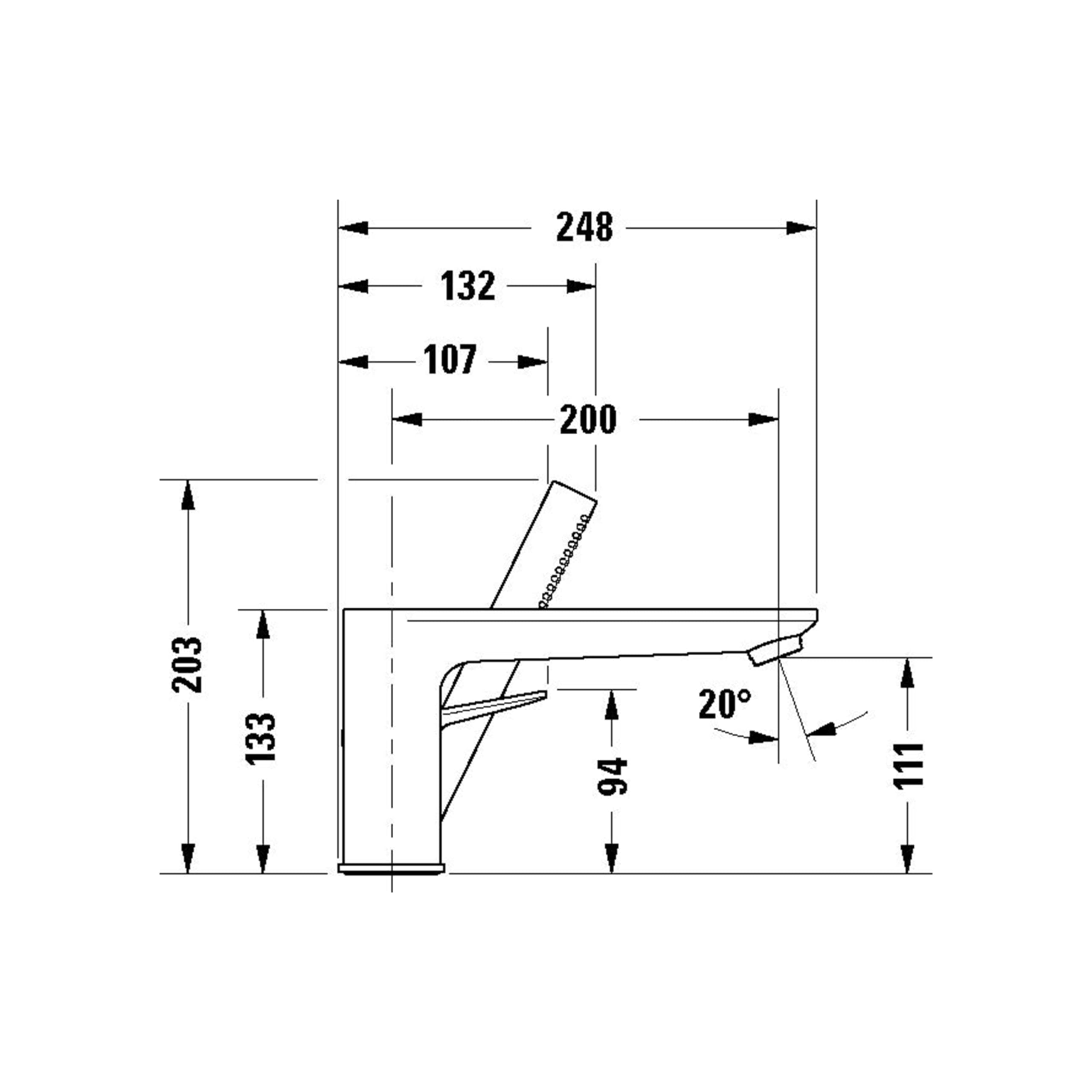 Duravit Wave 3-Loch Wannenarmatur, Einhebel-Wannenmischer mit Keramikmischsystem, Badewannenarmatur, Chrom