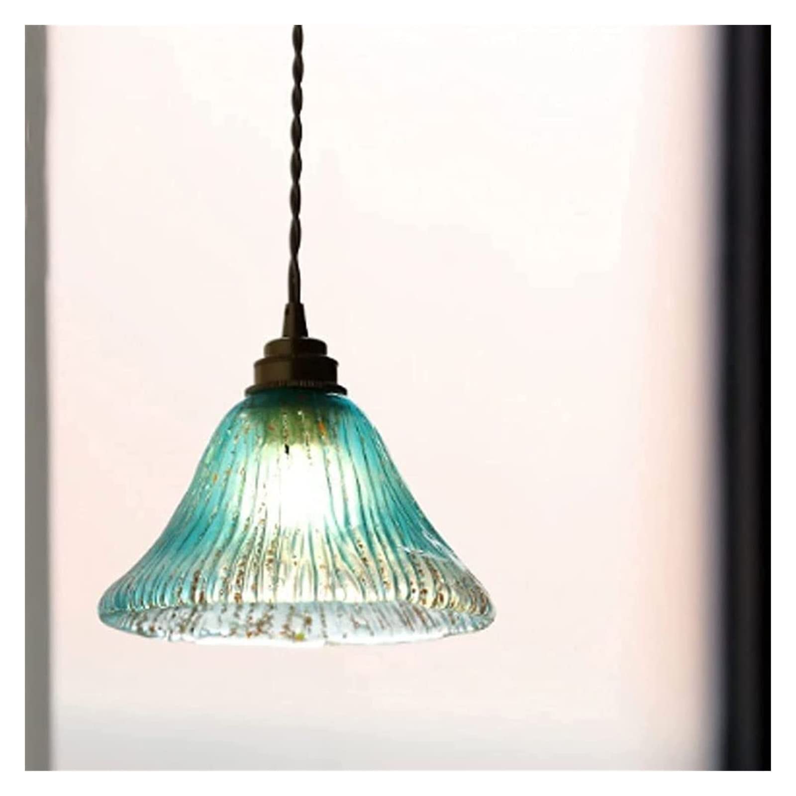 Prostota Kolorowa szklana lampa wisząca do lampki nocnej Gradientowa szklana oprawa sufitowa do wyspy kuchennej Lampa wisząca do lampy Foyer 7in (niebieski/zielony) Present