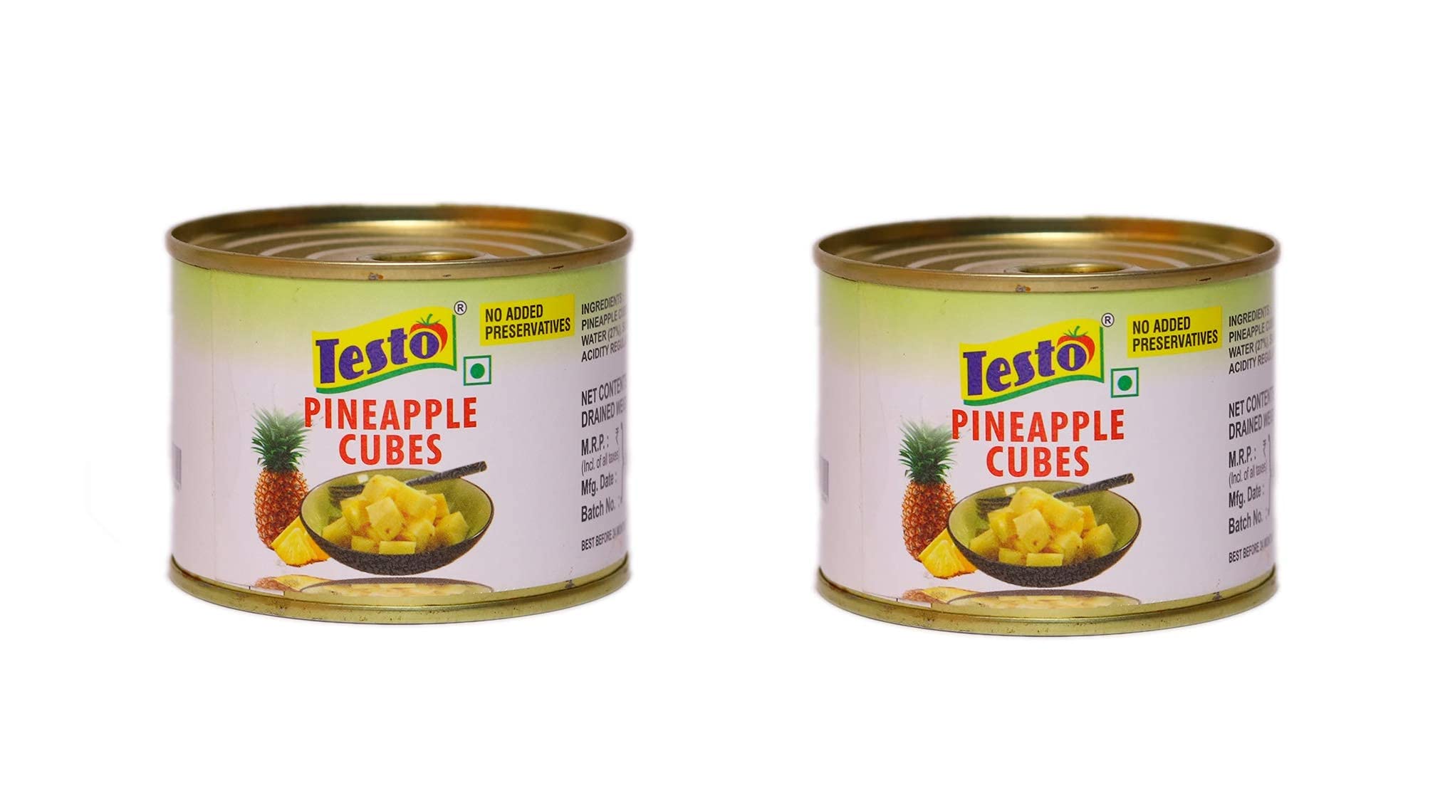 Testo Pineapple Cubes 200 grams Per Pack (Pack of 2)