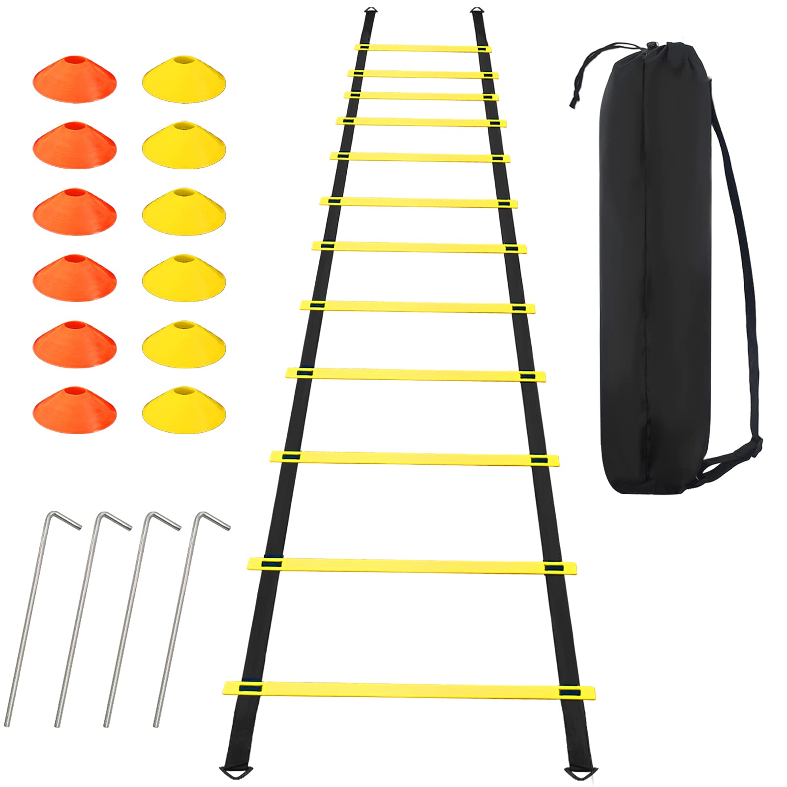 Buy Gocamptoo Speed Agility Ladder Training Set with 12 Rung 20ft