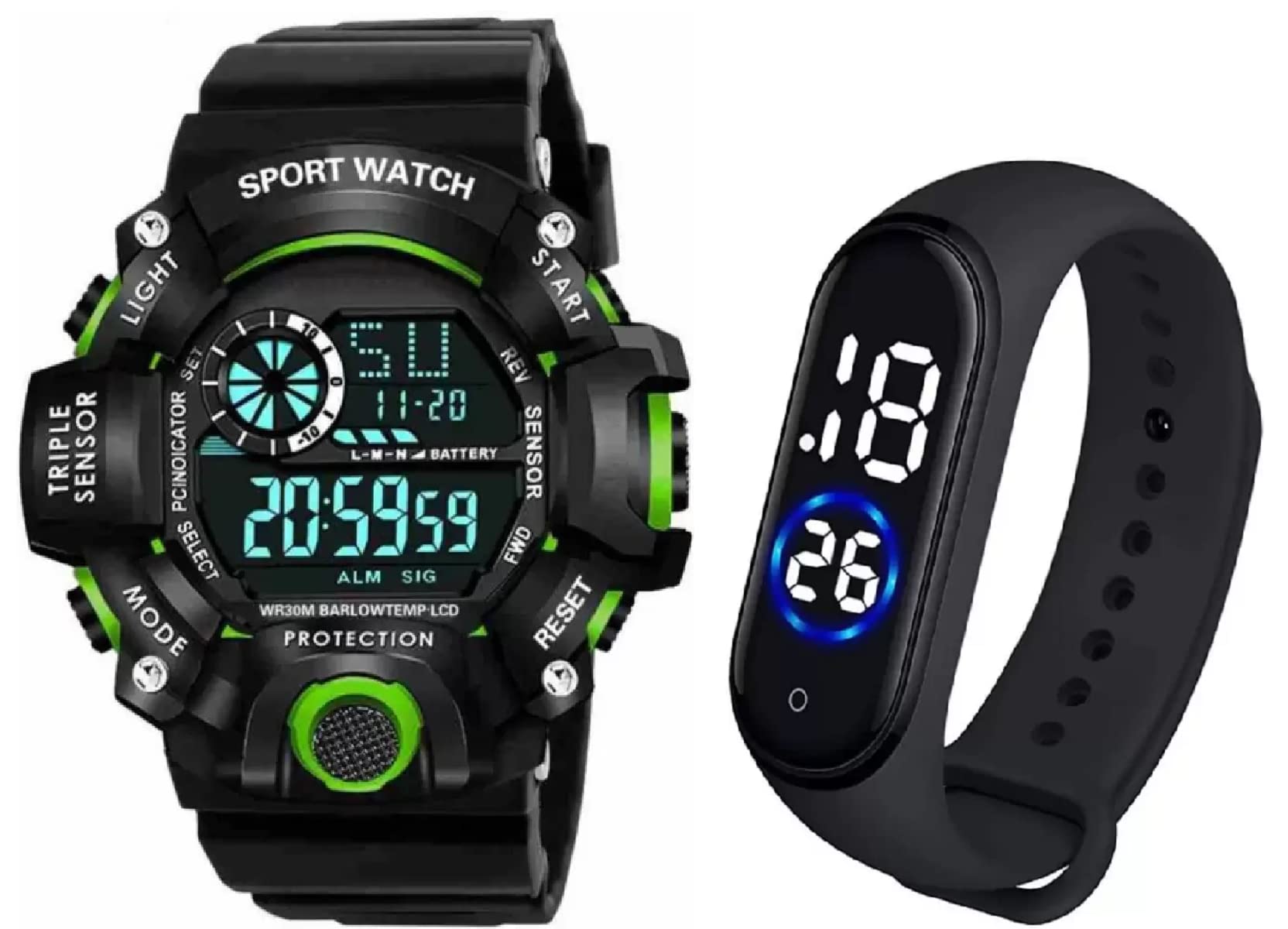 SELLORIA A Digital Watch Shockproof Multi-Functional Automatic Black Strap Waterproof Digital Sports Watch for Mens Kids Watch for Boys (Green) (B0BT7JXBVZ) Amazon Price History, Amazon Price Tracker