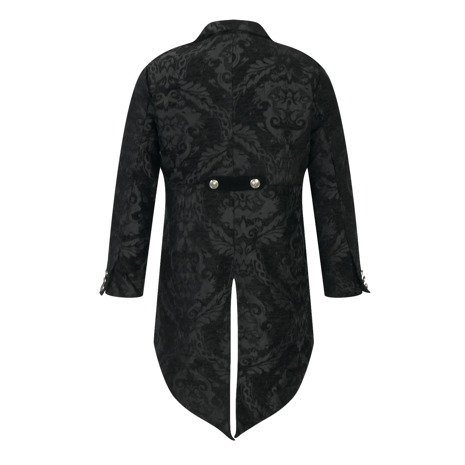 2025 Giacca Steampunk Frack Uomo Vendita, Doppiopetto Cappotto Da Uomo Gotico Tailcoat Irregolare Vittoriano Palazzo Abito Jacquard Cappotti Slim Fit Frac Medievale Smoking per Halloween Carnevale