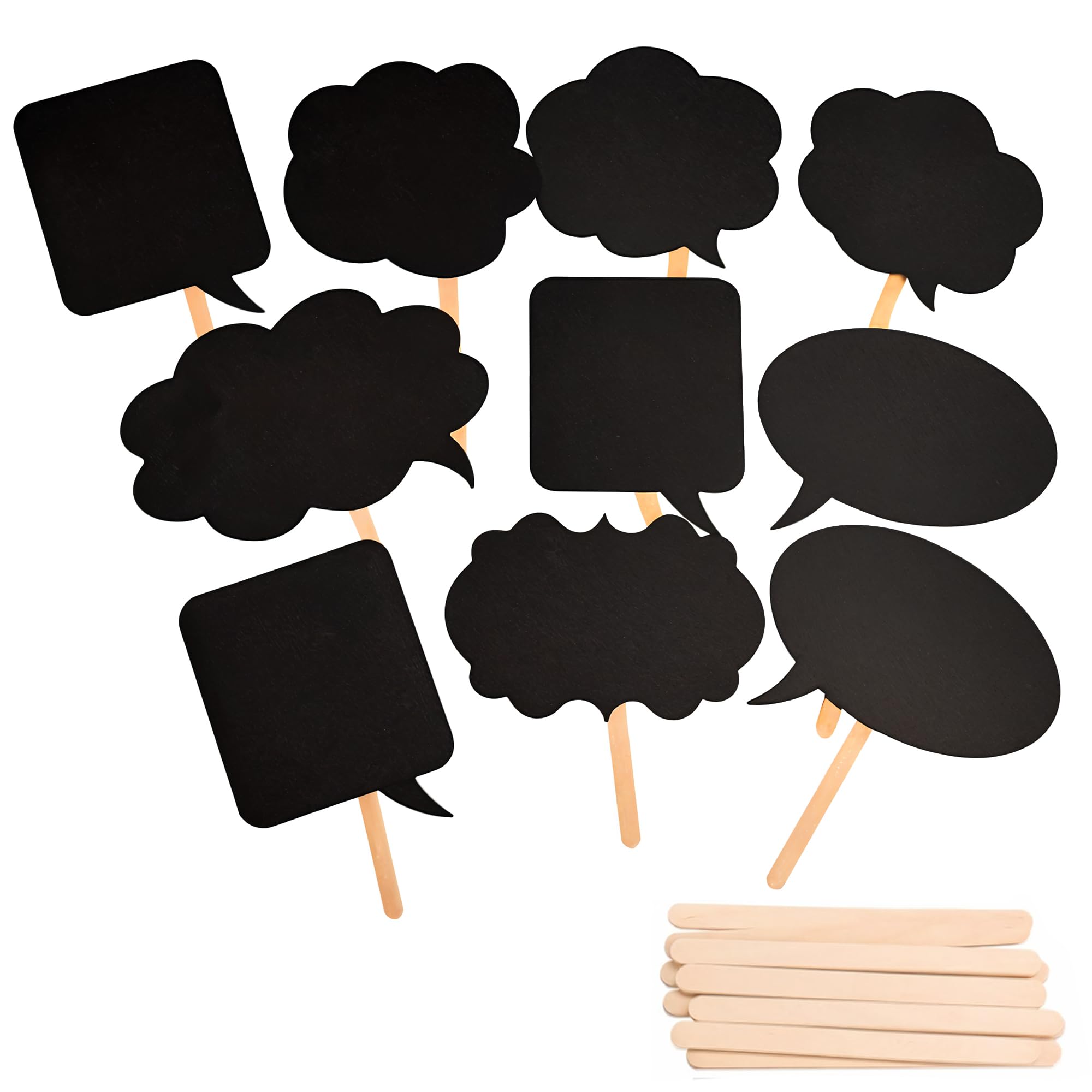 Trimming Shop Chalkboard Photobooth Props for DIY Funny Selfie Photography, Party Favor, Wedding, Prom, Anniversary, Birthday, Event Decoration, 10pcs
