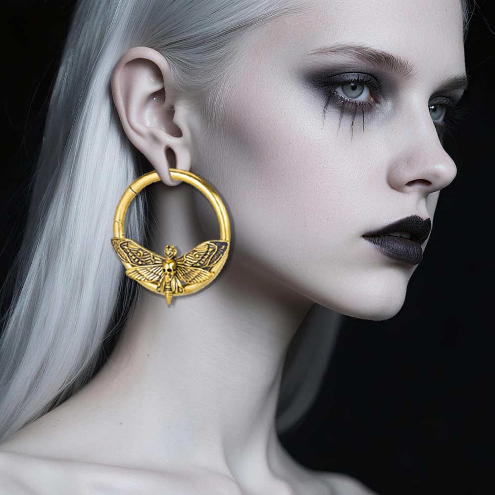 Vankula Pesi per Lobi Peso Dilatatori lobo orecchie in Acciaio inossidabile Serpente Ape Tarma Pipistrello piercing Gioielli Uomo Donna 4mm 5mm 6mm Nero Argento Oro