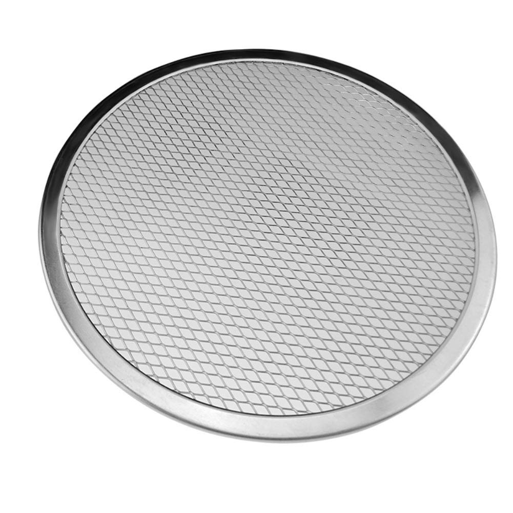Tacka do pizzy, patelnia do pizzy, Patelnia do pizzy aluminiowa pogrubiona nieprzywierająca siatka okrągła siatka do pizzy blacha do pieczenia przybory kuchenne naczynia do pieczenia(12 inch)