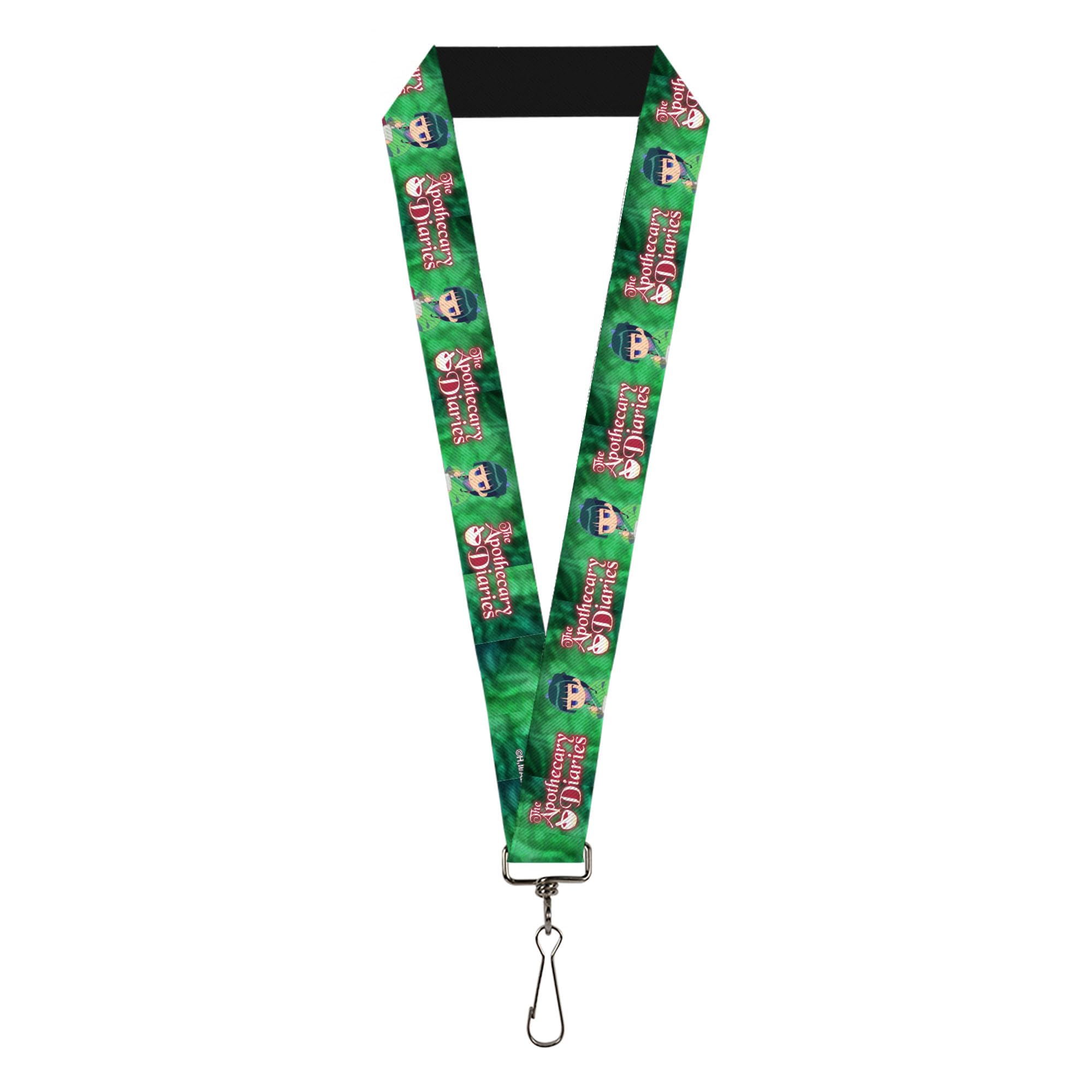 Buckle-Down The Apothecary Diaries Lanyard, The Apothecary Diaries Maomao Grinding Pose and Logo Greens, Elastic