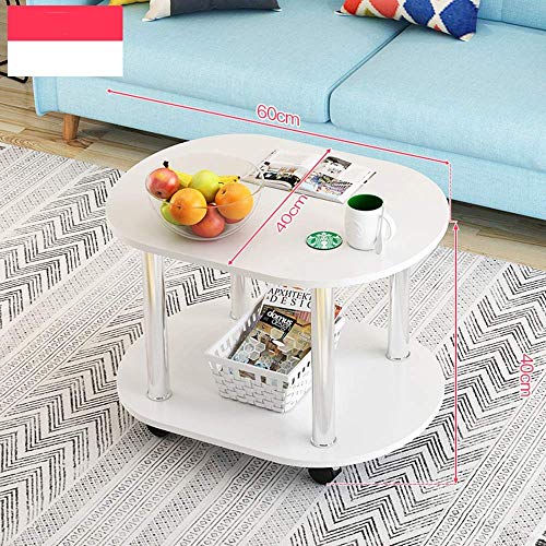 YueQiSong Two-Layer Wooden Oval Coffee Table,Simple Parlour Nordic Wro YueQiSong Two-Layer Wooden Oval Coffee Table,Simple Parlour Nordic Wro