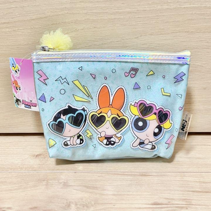 Amazon.co.jp: パワーパフガールズ ポーチ ラメ 水色 パワパフ