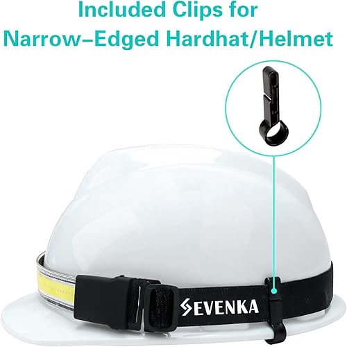 Vista 7 de SEVENKA Linterna frontal LED recargable, linterna brillante, haz ancho, 500 lúmenes, luz de diadema de iluminación de 210°, lámpara de cabeza ligera