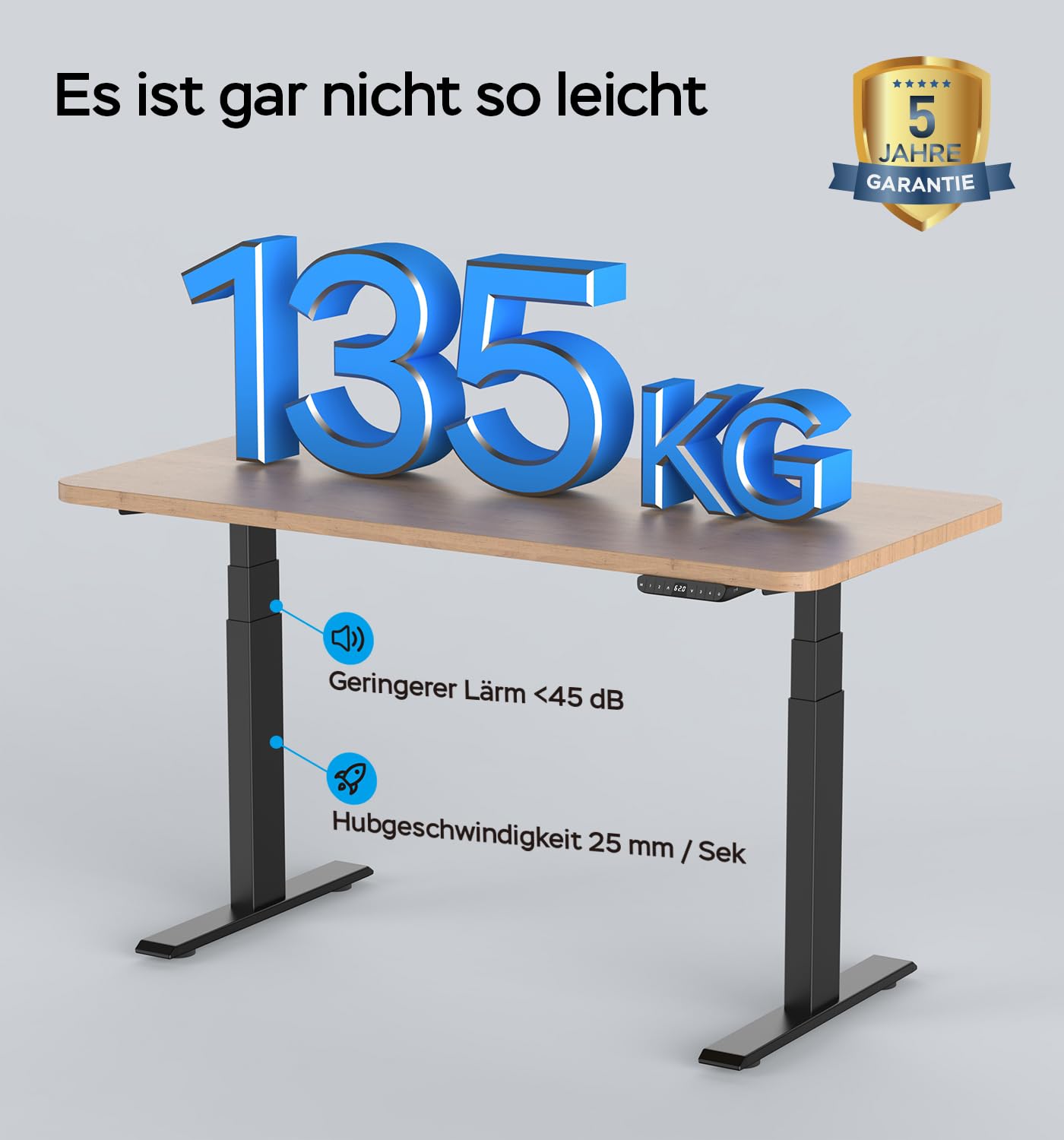 Höhenverstellbarer Schreibtisch Gestell mit 2 Motoren, Tischgestell Höhenverstellbar 3-Stufige Memory-Steuerung und Softstart/-Stop-Funktion, USB Typ-A/Typ-C (7BPRO), Schwarz