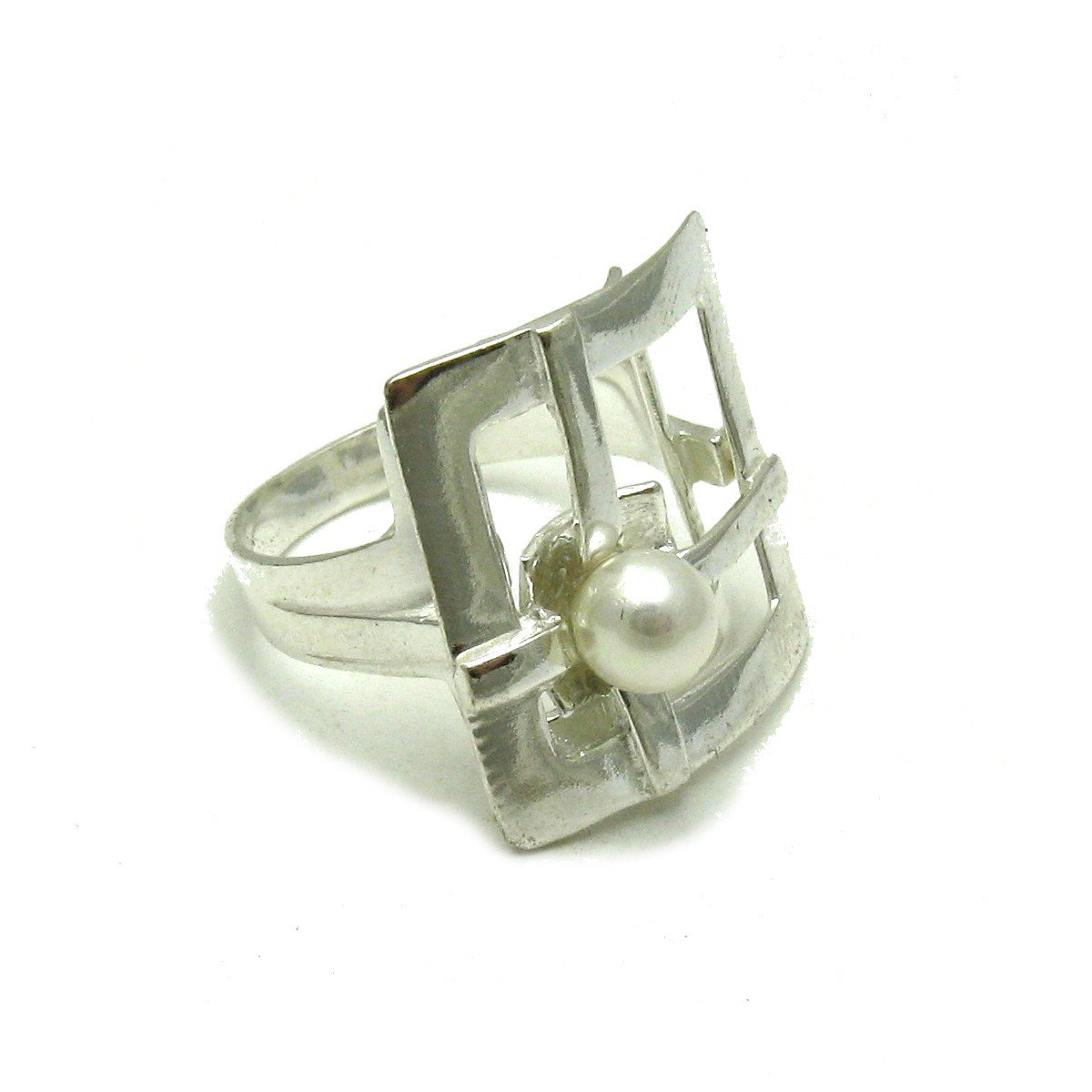 Sterling silber ring mit 6mm Perle 925 Empressjewellery Größe 46-69 R001299