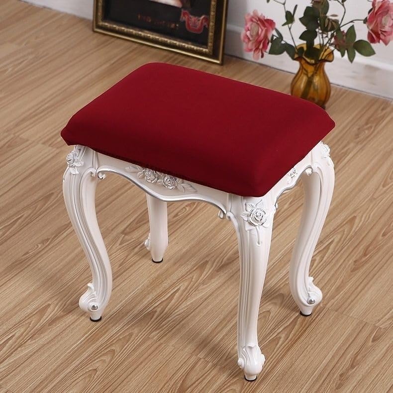 OOFAYWFD 30-40cm Stool Covers Rectangular Elastic Stool Slipcover Knitted Stretchable Stool Protector Chair Seat Protector with Removable (Color : M, Size : 30-40cm)