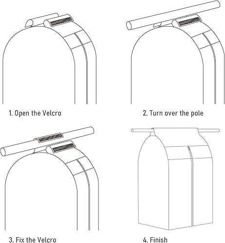 Miniatura 7 de Bolsa de ropa Negro Grande (L 24x20x35.5") Bolsa de almacenamiento para ropa Almacenamiento a largo plazo Chaqueta y ropa Protección contra el polvo