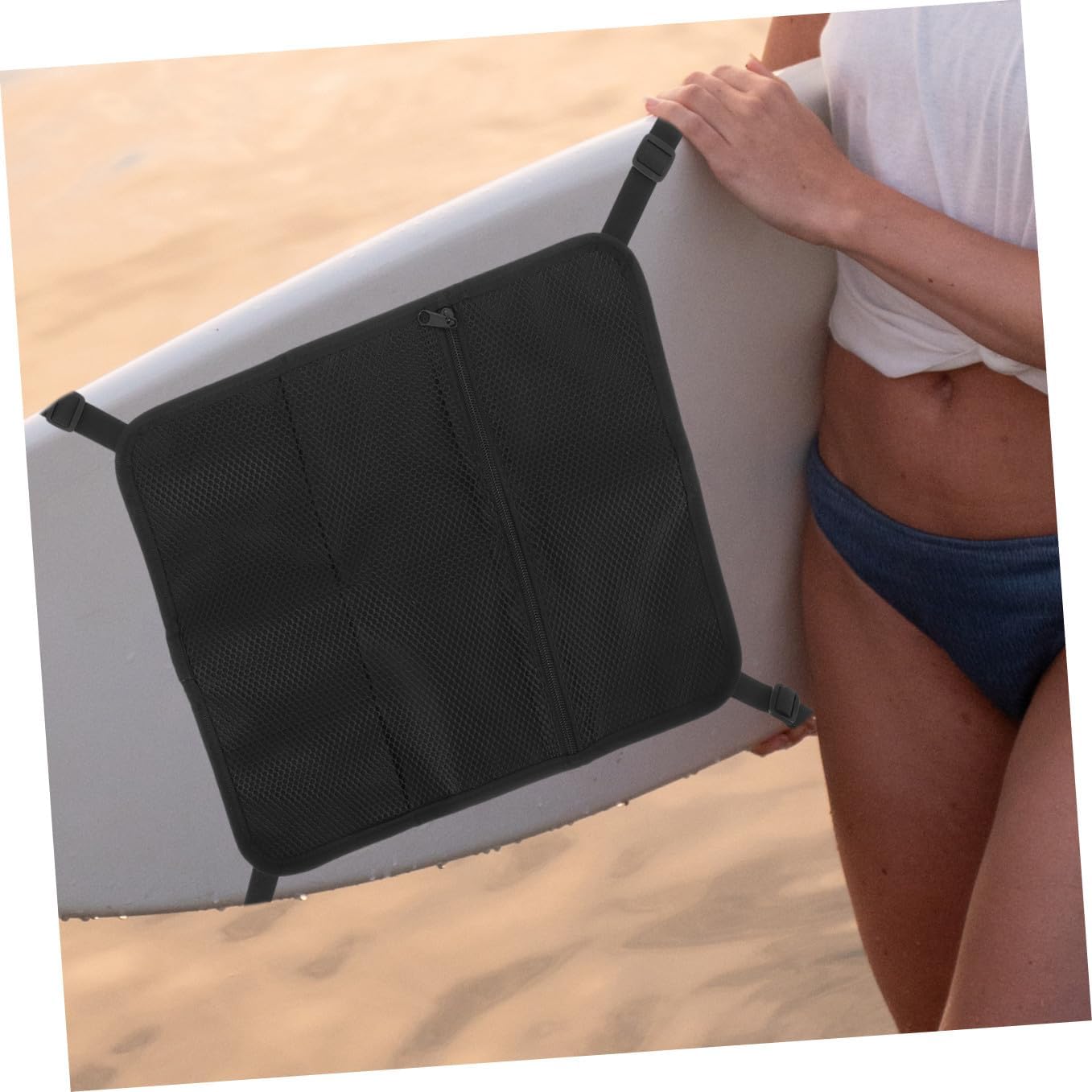 Paddleboard Mesh Deck Bag Waterproof Kayak Deck Organizer Pouch with Storage Net for Stand-up Paddleboarding Water Sports Equipment