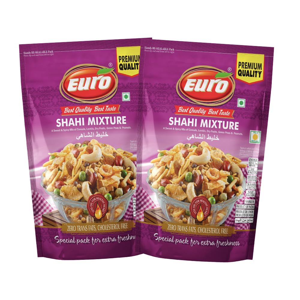 Euro Shahi Mixture Namkeen 350gm Pack of 2 |Sweet & Spicy Mix of Cerel, Dryfruits,Lentil, Green Peas and Peanuts Rich Mixure | In- between Meals & Evening Snacks |Perfect Snacks for Tea time | Ready to Eat Snacks (B0CWL9QC32) Amazon Price History, Amazon Price Tracker