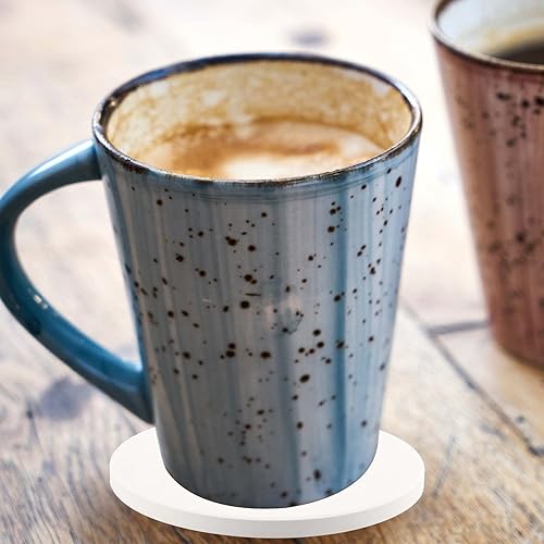 Miniatura 7 de Paquete de 96 posavasos de cerámica en blanco de 4 pulgadas, 48 azulejos de cerámica con respaldo de corcho para pintura, manualidades y decoraciones