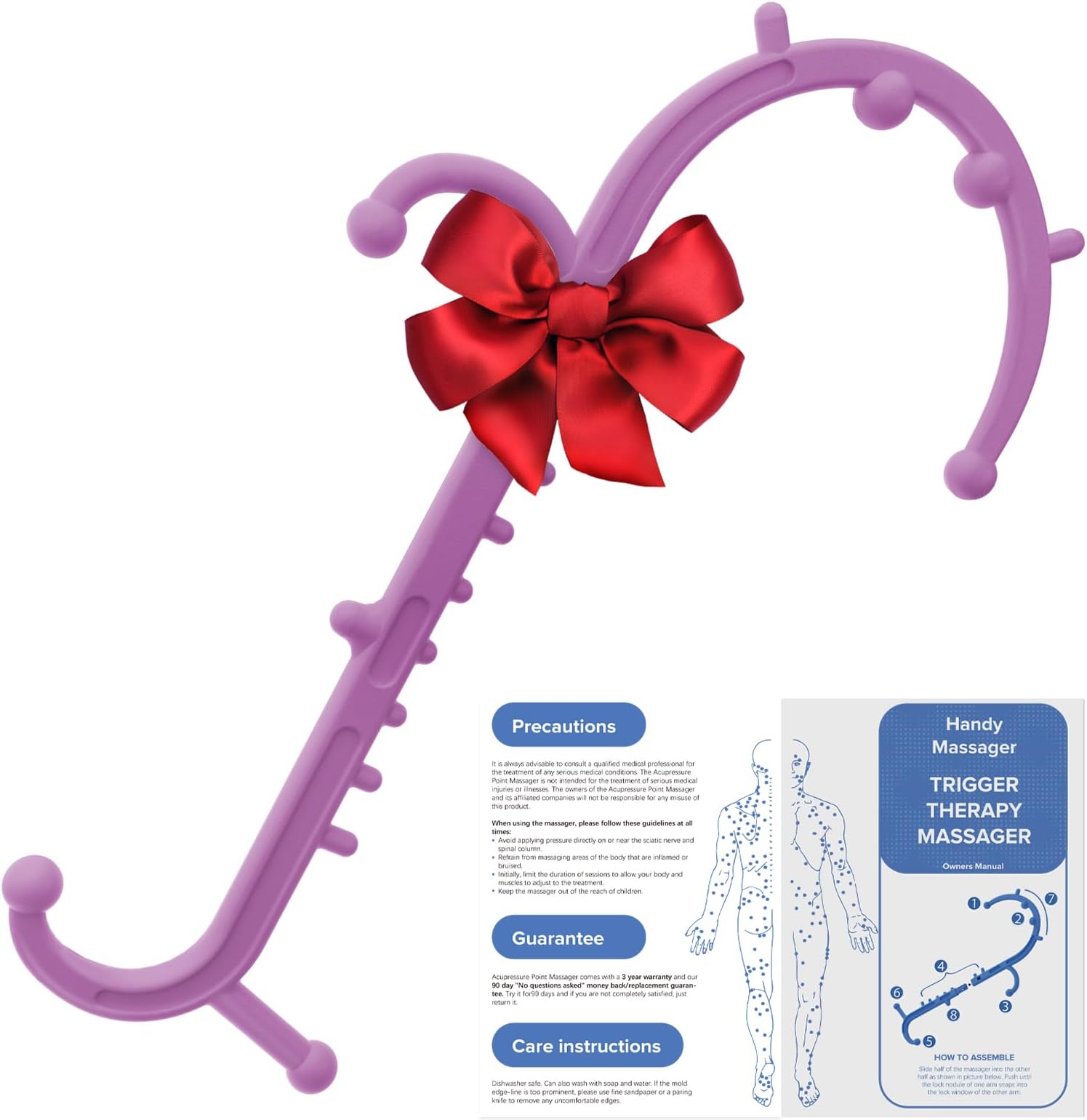 Ranarose Deep Tissue Back & Neck Massager - Back Massager Stick for Pain Relief, Muscle Knot Remover, Trigger Point Massage Tool for Full Body, Shoulders, Legs - Pressure Point Massage Tool