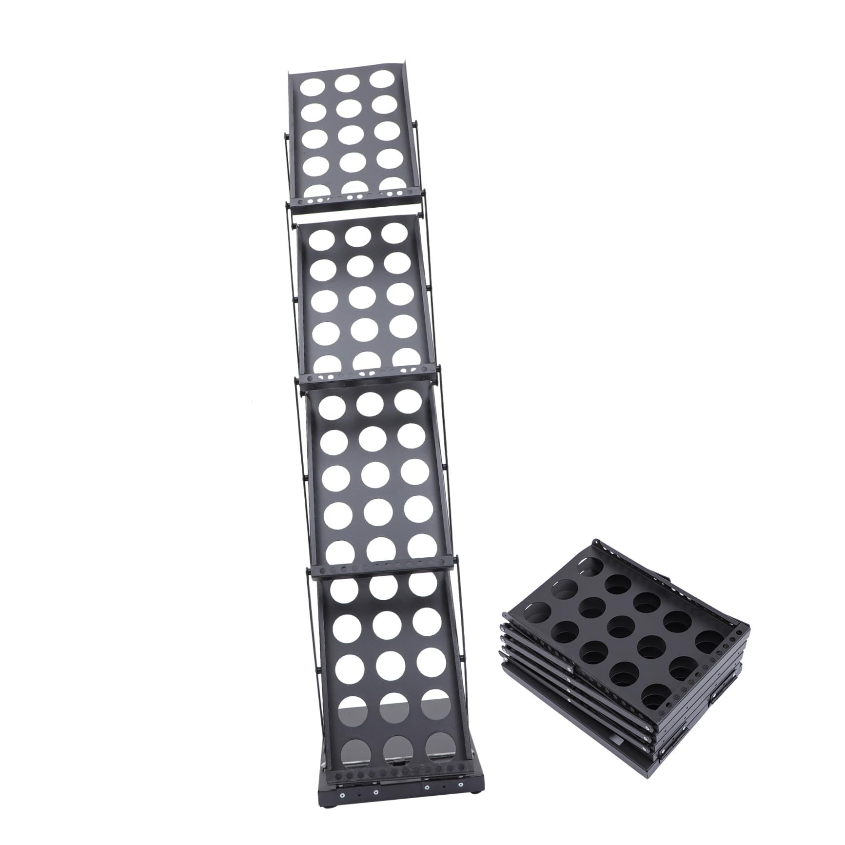 Alipis Présentoir à Brochures A4 Facile à Transporter Ranger Pliable en Fer Noir, Multi-Couches Vertical pour Magasins de Détail et Expositions
