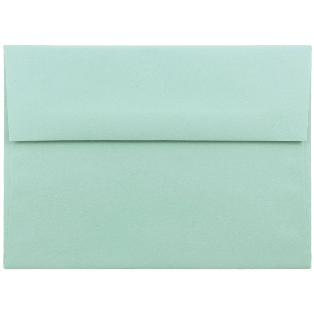 JAM PAPER A7 Premium Invitation Envelopes - 5 1/4 x 7 1/4 - Aqua Blue - 50/Pack