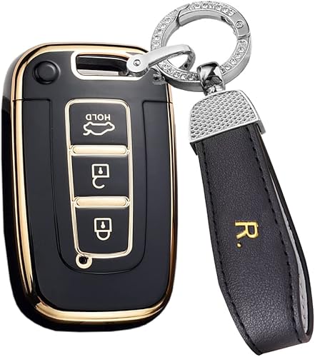Miniatura 10 de ontto Funda para llave de coche con llavero compatible con Hyundai llavero duradero para Elantra GT Genesis Genesis Coupe Sonata Veloster Gris