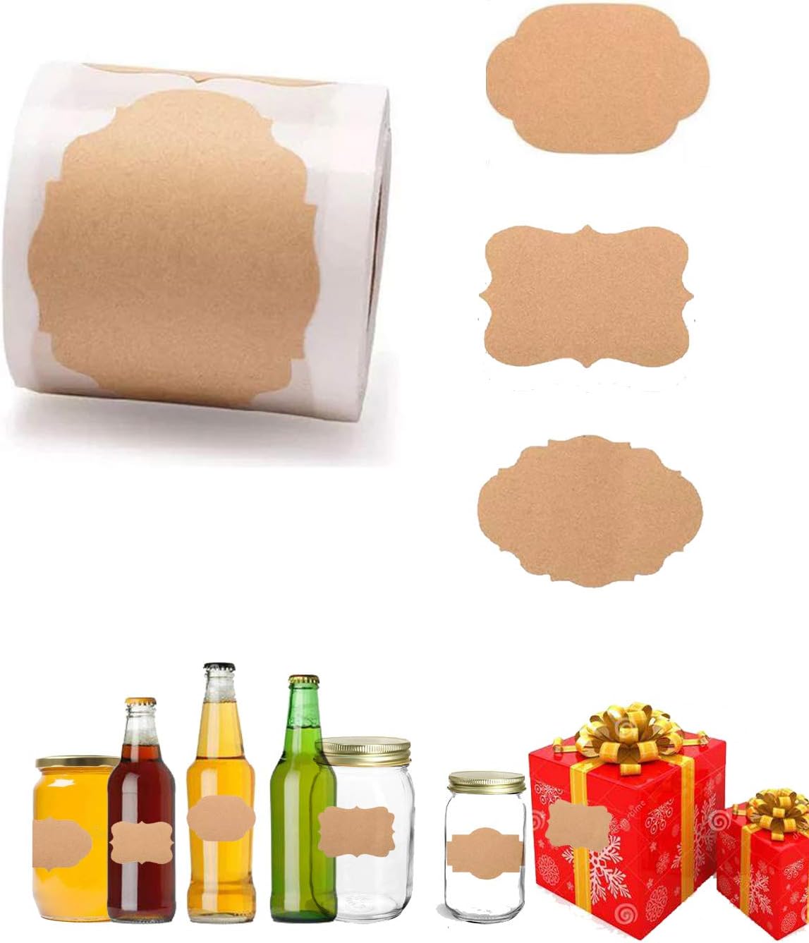 Label Gift Stickers Brown Jar Labels,Blank Adhesive