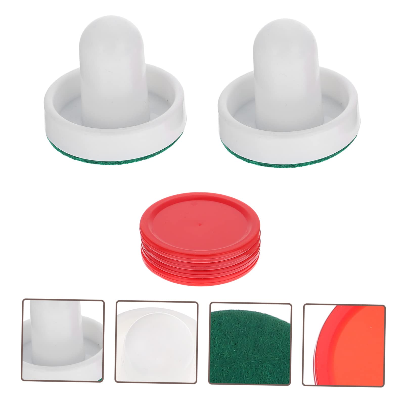 BCOATH 2 Set Air Hockey Pucks Replacement for Mini Table Hockey Machine Accessories Plastic Hockey Paddle Pushers Family Fun Toy