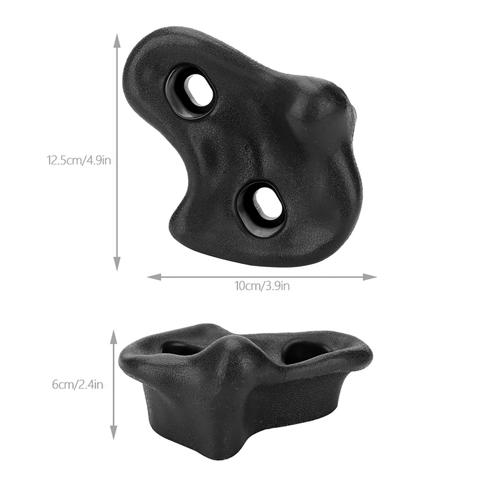 equlup Rock Climbing Stone, 10PCS Plastic Textured Rock Climbing Holds Rock Climbing Stone Rocks Wall Stones Kids Assorted Kit Bolt for Playground Climbing (Black)