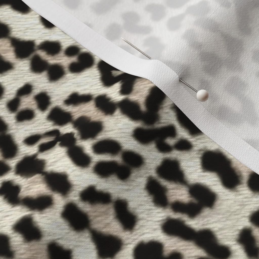 Spoonflower Fabric - Snow Leopard Big Cat Jaguar Animal Cheetah Rockabilly Rock Punk Printed on Petal Signature Cotton Fabric by The Yard - Sewing Quilting Apparel Crafts Decor