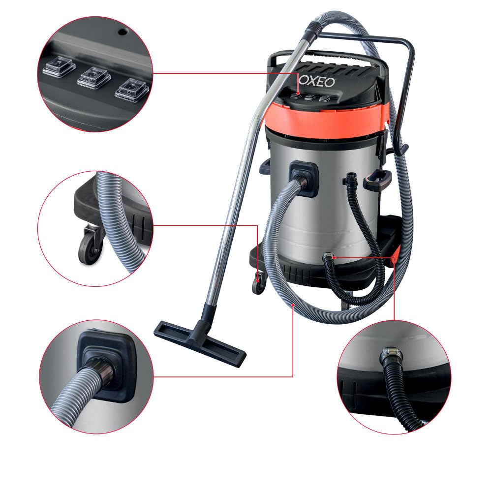 Aspirateur eau et poussière professionnel 3000W – 70 litres – Tri moteurs - sans sac - cuve 70L - livré avec accessoires