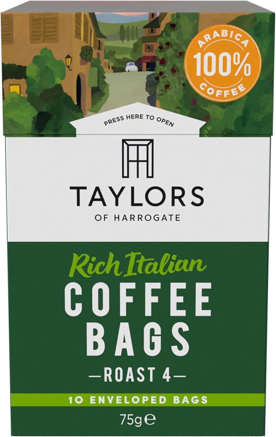 Taylors of Harrogate, Roast 4, Rich Italian Coffee Bags, 10 Enveloped Bags (Pack of 1)