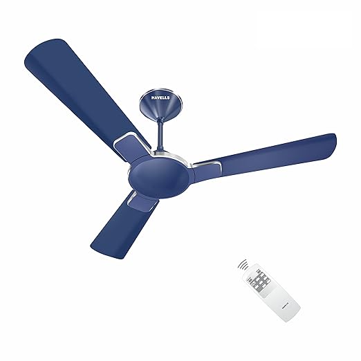 Havells Enticer Decorative BLDC 1200mm Energy Saving with Remote Control 5 Star Ceiling Fan (Indigo Blue Chrome, Pack of 1) at Rs. 4149