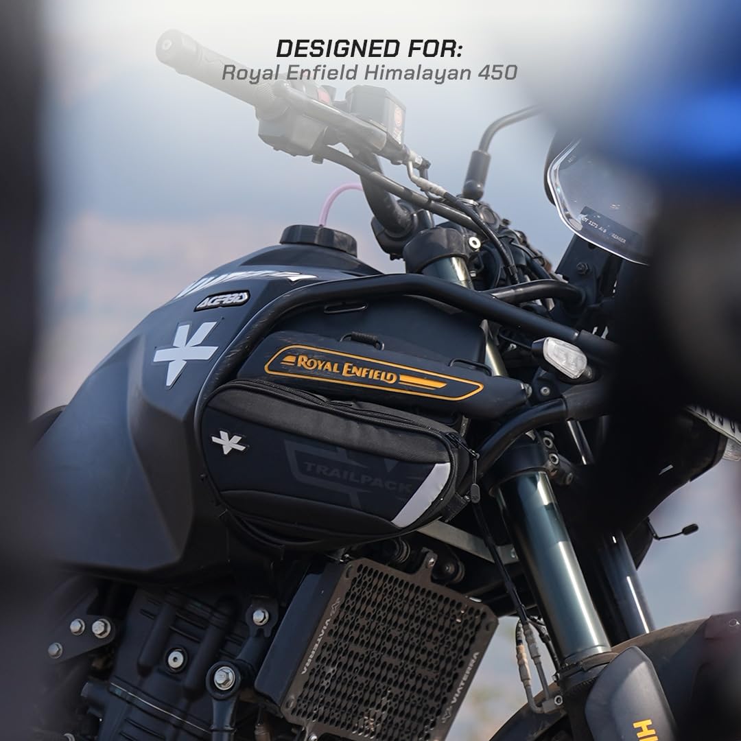 ViaTerra RE Himalayan 450 Trailpack Lite I Motorrad-Sturzbügeltaschen (4 l Fassungsvermögen), gebaut für Off-Road-Frontrahmen