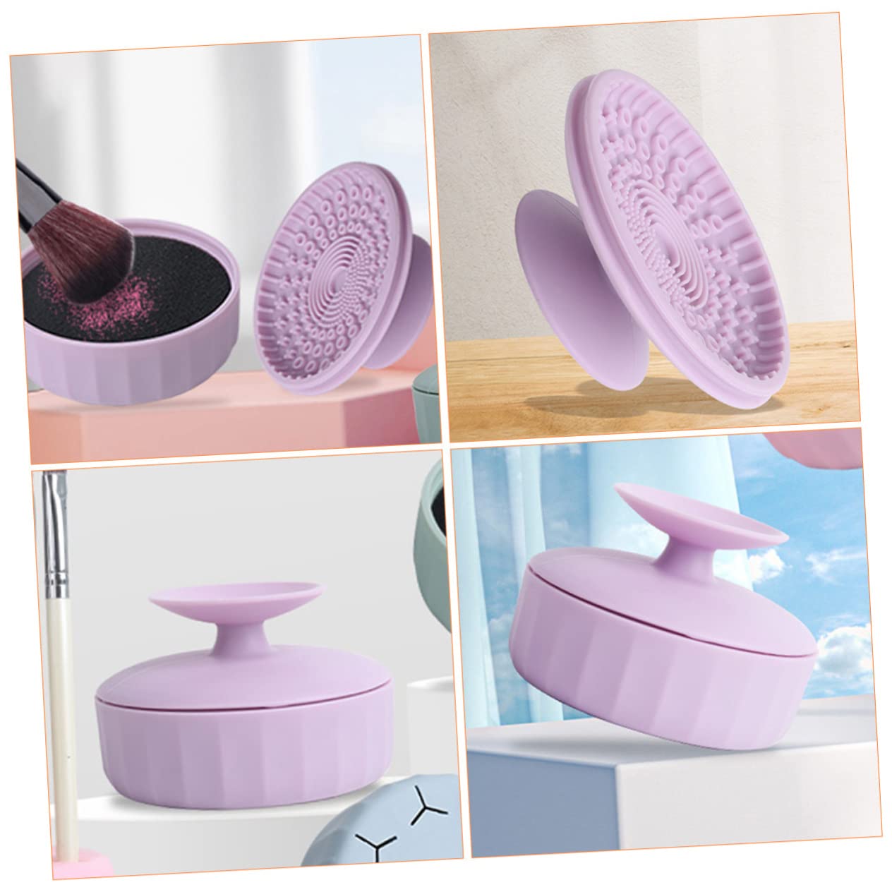 5stücke Kosmetikpinsel-reinigungstool Dual-use Reinigungsschale Aus Silikon Für Make-up-pinsel Wiederverwendbar Kompakt Zur Reinigung Von Lidschatten Und Augenbrauenpinseln
