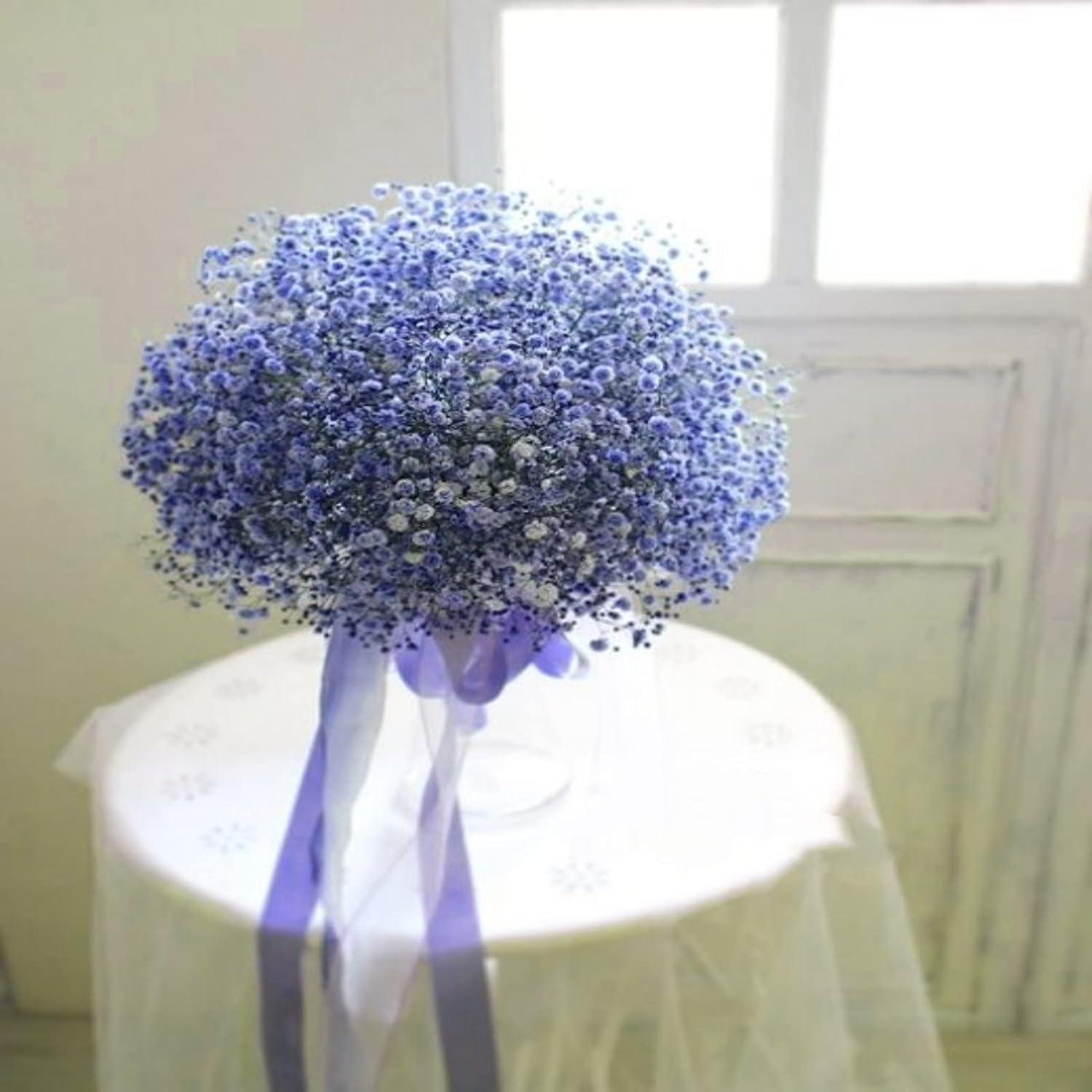 beerfingo Bouquet de fleurs séchées pour bébés (bleu encre)