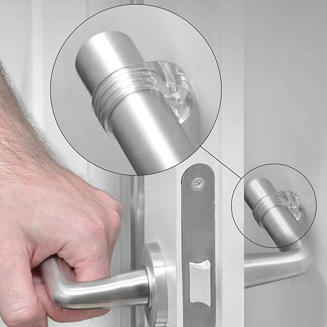 Lot De 6 Protège Poignée Porte Transparents,Stop Portes Poignée De Porte,Protège Poignée Porte Très Élastique, Protege Mur Pour Poignée De